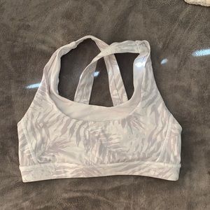 Lululemon white leaf sports bra